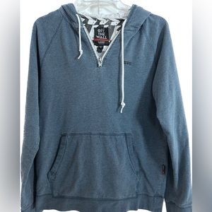 VANS Off The Wall Light Blue Quarter Zip Hoodie Jacket